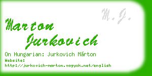 marton jurkovich business card